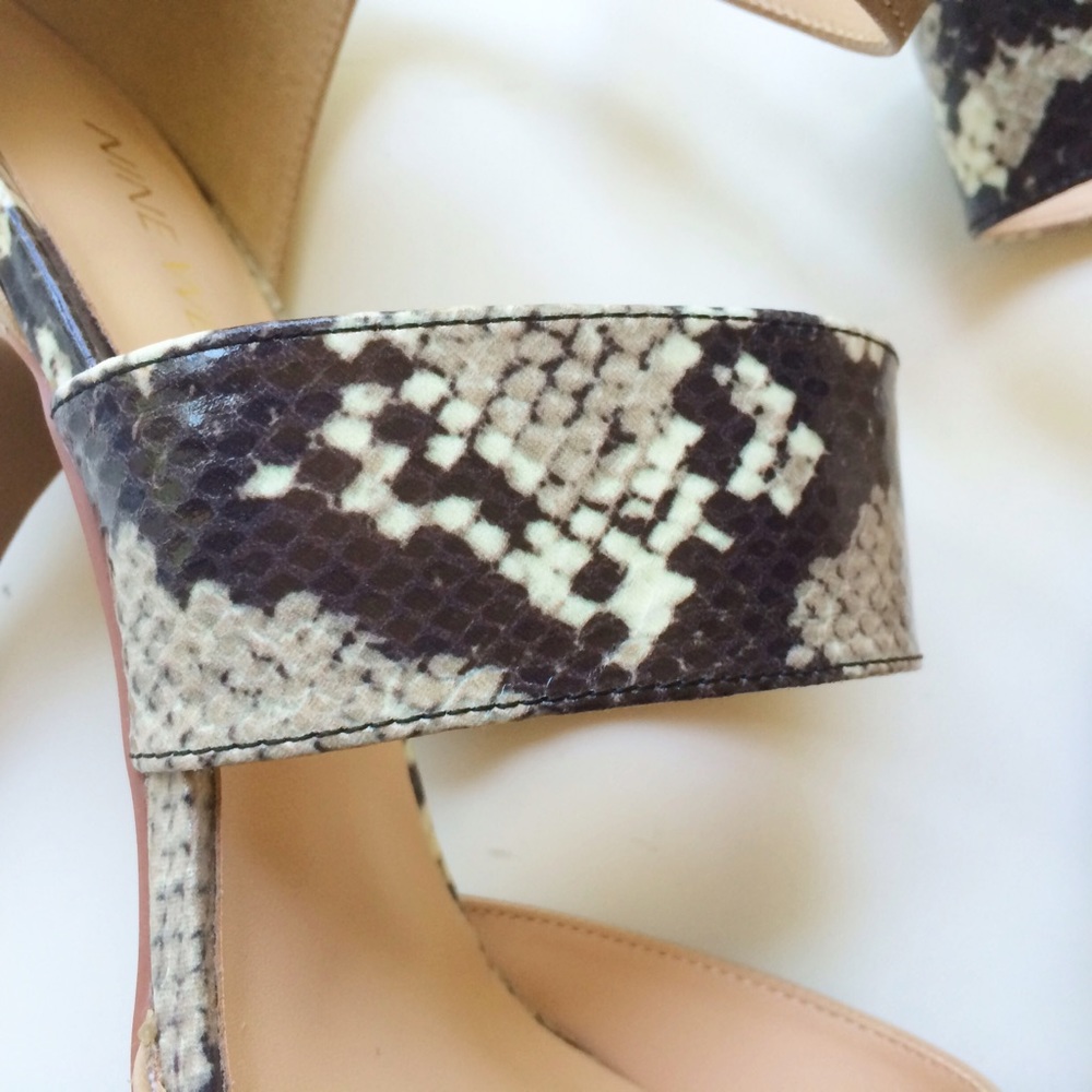 Nude And Python Strap Pumps Nine West- Excellent … - image 3